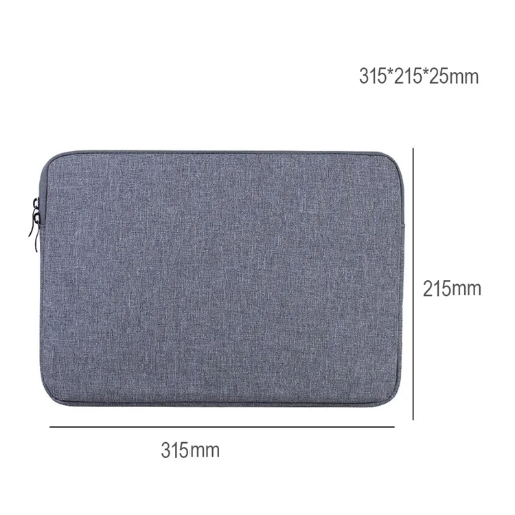 MBR-19005 11 / 12 Inch Laptop Sleeve Case Nylon Water Resistant Soft Lining Zipper Cover - Dark Grey