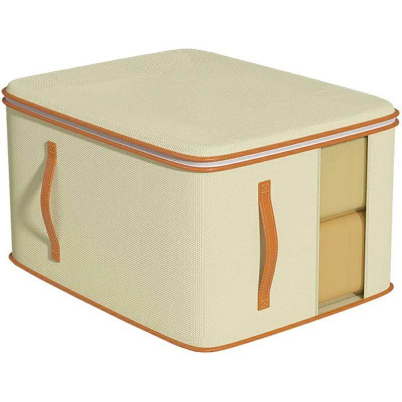 54 x 32 x 20cm Foldable Storage Bag with Window Visible Quilt Organizer for Clothes and Bedding