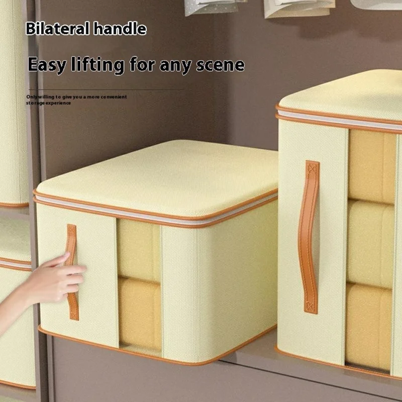 54 x 32 x 20cm Foldable Storage Bag with Window Visible Quilt Organizer for Clothes and Bedding