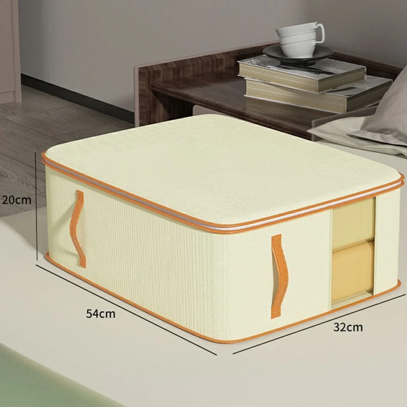 54 x 32 x 20cm Foldable Storage Bag with Window Visible Quilt Organizer for Clothes and Bedding