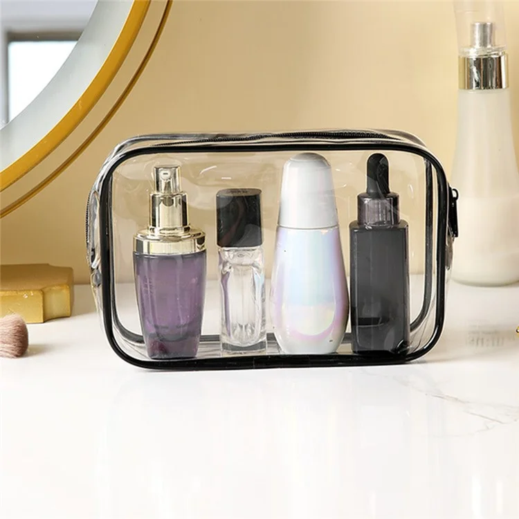 Travel Toiletry Bag PVC Cosmetic Organizer Waterproof Dustproof Zipper Storage Pouch Medium Size 18 x 12 x 5cm
