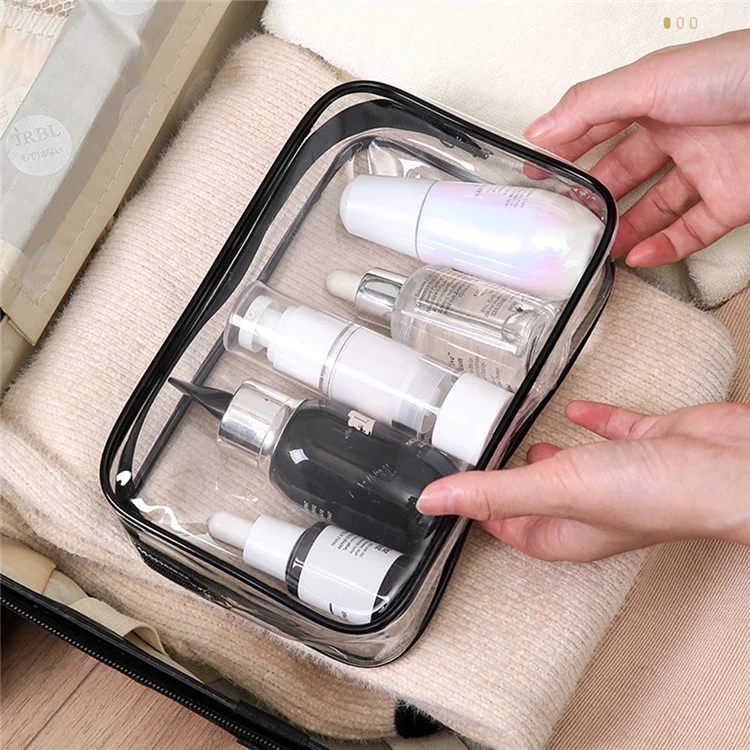Travel Toiletry Bag PVC Cosmetic Organizer Waterproof Dustproof Zipper Storage Pouch Medium Size 18 x 12 x 5cm