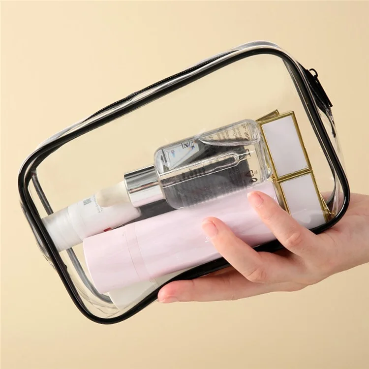 Travel Toiletry Bag PVC Cosmetic Organizer Waterproof Dustproof Zipper Storage Pouch Medium Size 18 x 12 x 5cm