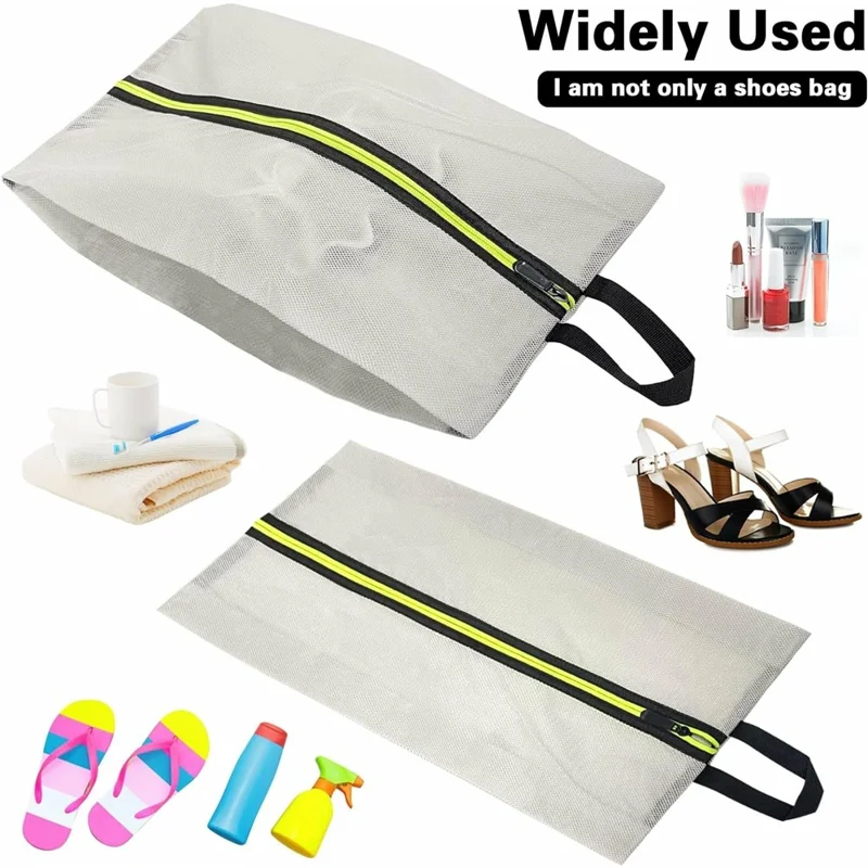 Waterproof TPU Shoe Bag Portable Travel Footwear Organizer Storage Pouch , Standard Size - Dark Grey