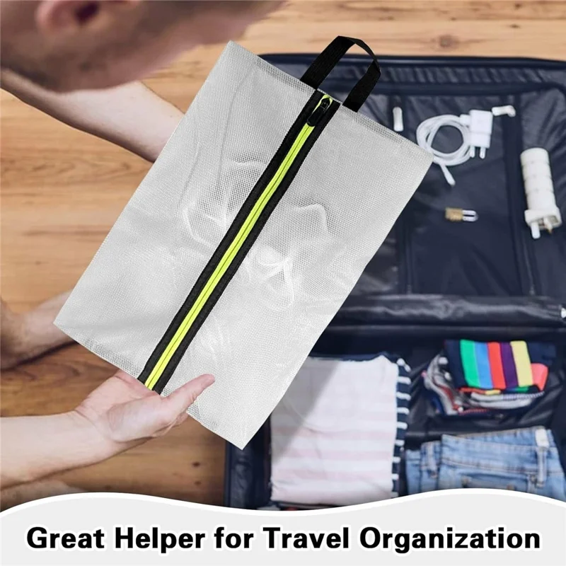 Waterproof TPU Shoe Bag Portable Travel Footwear Organizer Storage Pouch , Standard Size - Dark Grey
