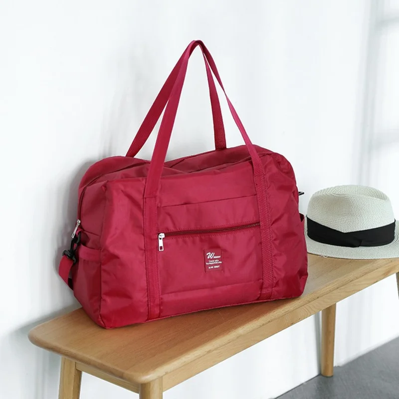 42x17x32cm Thickened Travel Storage Bag Large Capacity Portable Luggage Clothes Organizer with Strap, Size S - Black