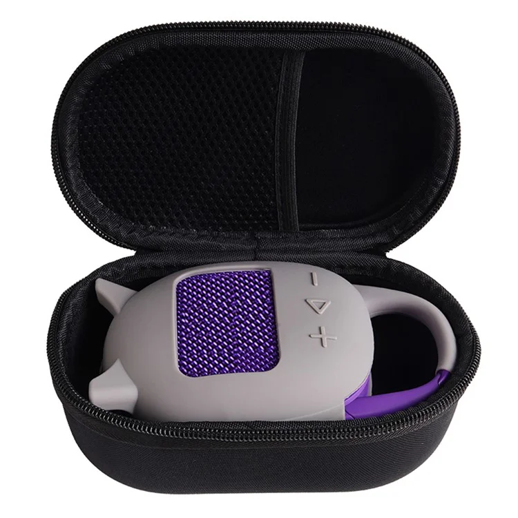 For JBL Clip 5 Bluetooth-compatible Speaker Storage Bag with Silicone Protective Case Set  - Black + Grey