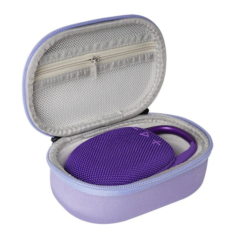 For JBL Clip 5 Bluetooth-compatible Speaker Storage Bag with Silicone Protective Case Set  - Purple + Red