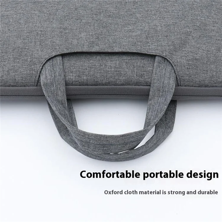 12 Inch Laptop Bag Water-Resistant Oxford Fabric Shockproof Carrying Case Computer Sleeve - Light Grey