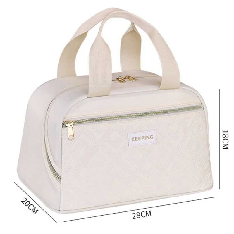 7031 Portable Handheld Bento Thermal Bag Insulation Lunch Bag Tote for Work School - Grey