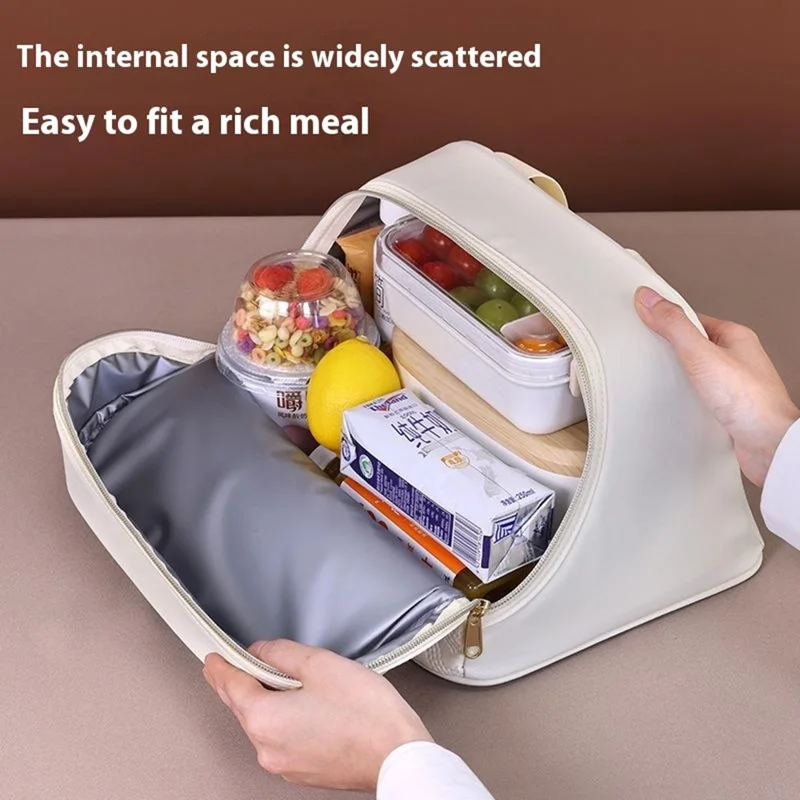 7031 Portable Handheld Bento Thermal Bag Insulation Lunch Bag Tote for Work School - Grey