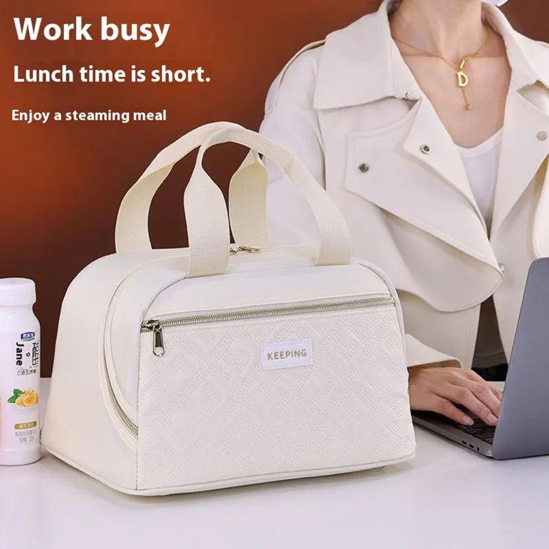 7031 Portable Handheld Bento Thermal Bag Insulation Lunch Bag Tote for Work School - Grey