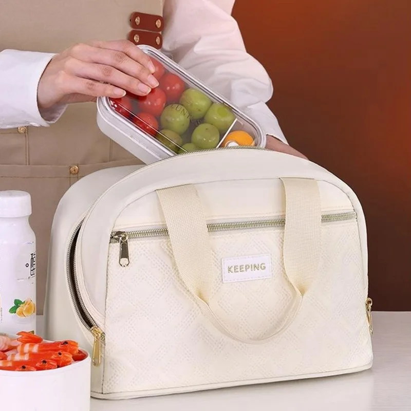 7031 Portable Handheld Bento Thermal Bag Insulation Lunch Bag Tote for Work School - Grey