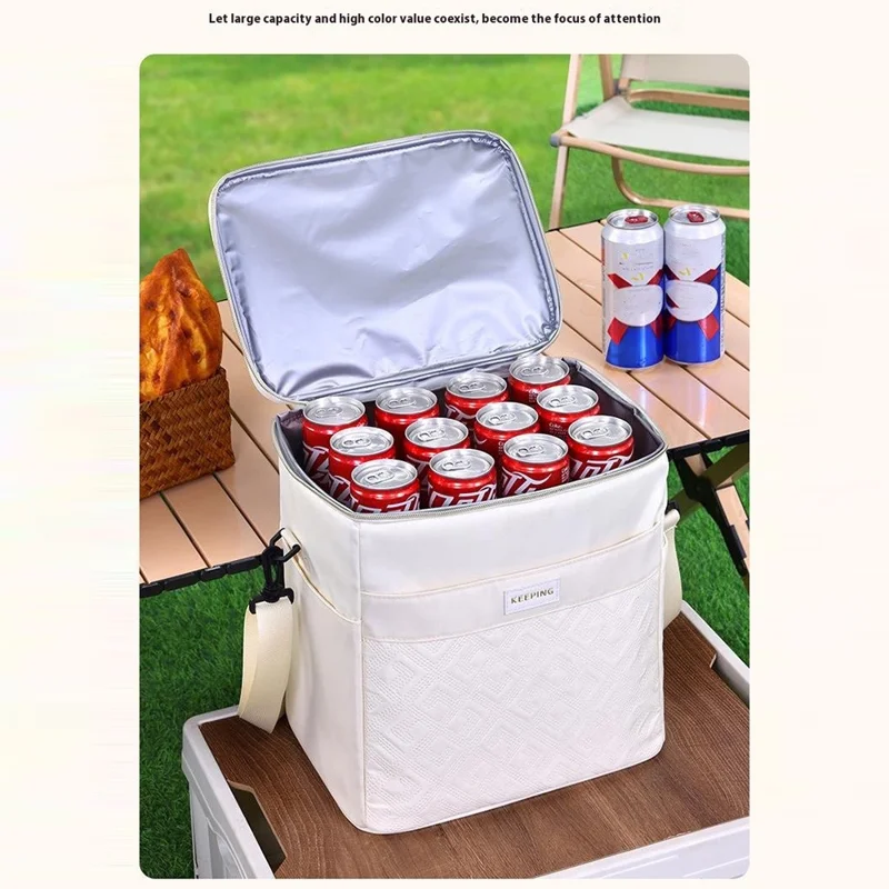 7029 Insulated Lunch Bag Large Capacity Leakproof Thermal Bento Carrier for Outdoor Camping Picnic - Black