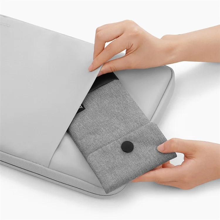 BAONA BN-G002 Snap Button Smartphone Pouch Phone Storage Bag Multi-Purpose Holder Power Bank Cable Purse, Größe: L - Grau