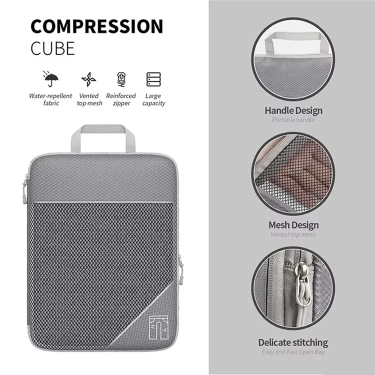 5Pcs / Set Luggage Organizer Bags Oxford Cloth Travel Packing Expandable Clothes Storage Bags - Baby Blue