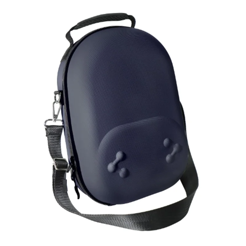 For Meta Quest 3S Storage Bag VR Headset Carrying Case with Lenses Protector Hard Shell EVA Leather Bag Shock Resistant - Dark Blue