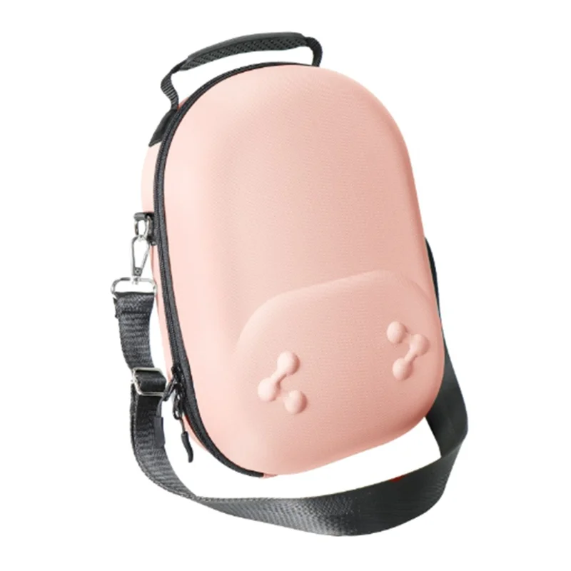 For Meta Quest 3S Storage Bag VR Headset Carrying Case with Lenses Protector Hard Shell EVA Leather Bag Shock Resistant - Pink