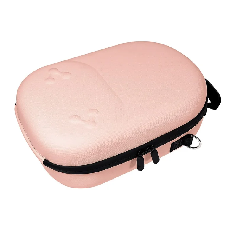 For Meta Quest 3S Storage Bag VR Headset Carrying Case with Lenses Protector Hard Shell EVA Leather Bag Shock Resistant - Pink