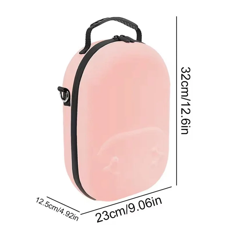 For Meta Quest 3S Storage Bag VR Headset Carrying Case with Lenses Protector Hard Shell EVA Leather Bag Shock Resistant - Pink
