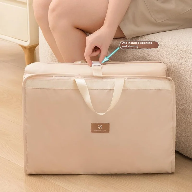 GD06 Borsa Organizer Sospesa da Viaggio per Vestiti e Biancheria Intima, Porta-Abiti da Valigia - Beige