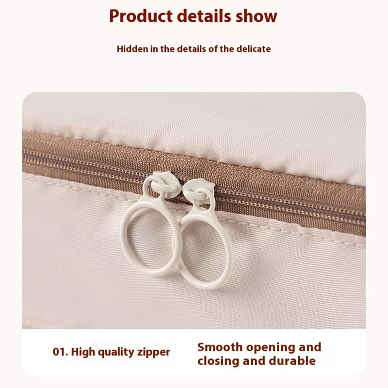 GD06 Borsa Organizer Sospesa da Viaggio per Vestiti e Biancheria Intima, Porta-Abiti da Valigia - Beige