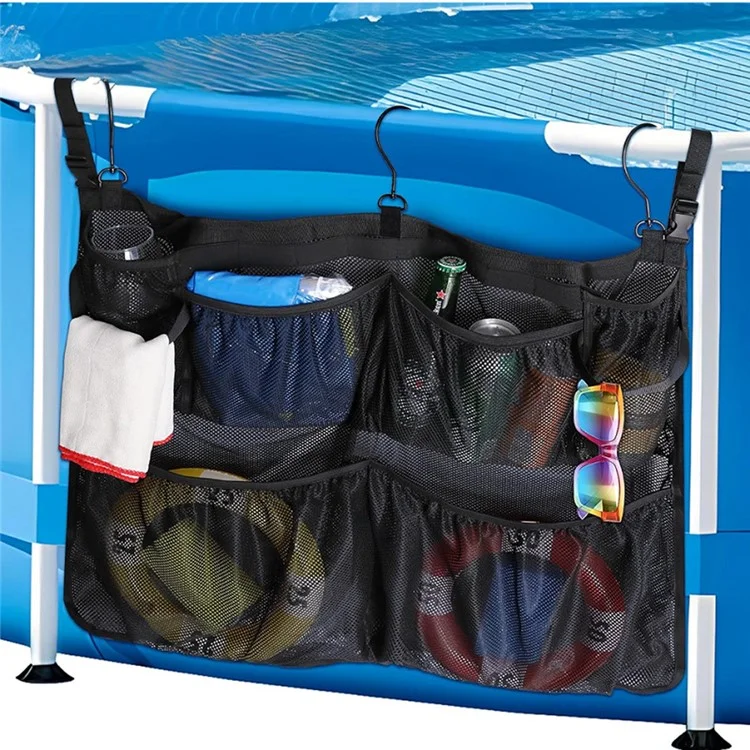 Outdoor Pool Storage Hanging Bag Toy Organizer Bathroom Shower Camping Polyester Mesh Storage Pouch