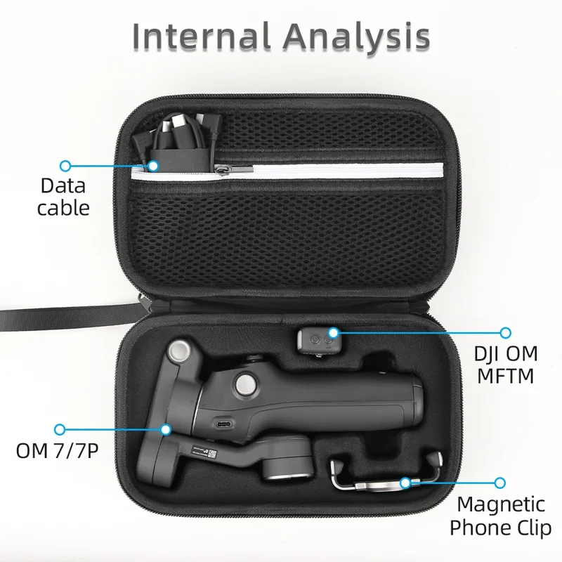 För DJI Osmo Mobile 7 Pro / Mobile 7 Stabilisator Bärbar Förvaringsväska Skållsäker EVA Bärningsväska - Svart
