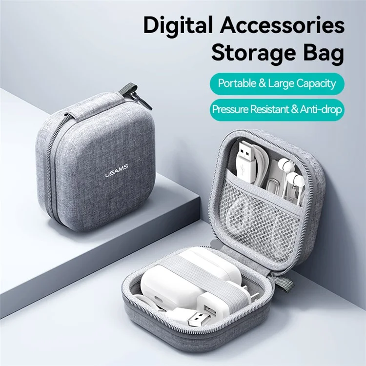 USAMS TWS Earphone Cationic Cloth Storage Case Travel Home Protective Carrying Bag