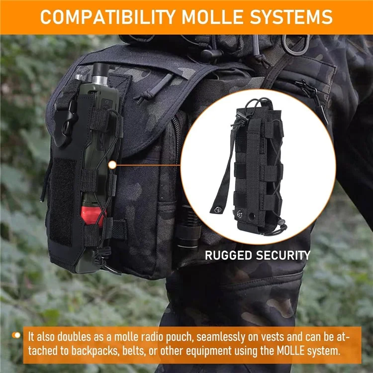 Molle Adjustable Water Bottle Holder Waterproof Nylon Tactical Bottle Pouch for Backpack Belt - Khaki