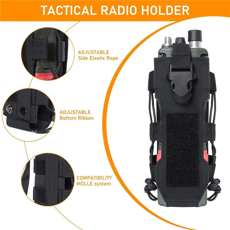 Molle Adjustable Water Bottle Holder Waterproof Nylon Tactical Bottle Pouch for Backpack Belt - Khaki