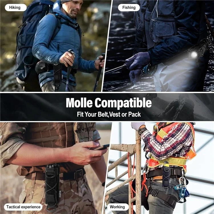 Molle Adjustable Water Bottle Holder Waterproof Nylon Tactical Bottle Pouch for Backpack Belt - Khaki