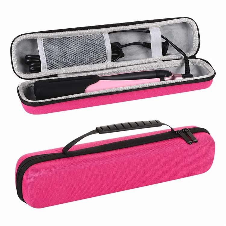 Hair Curler Hard Shell Storage Bag Multifunctional Waterproof Shockproof Straightener Organizer Case - Rose