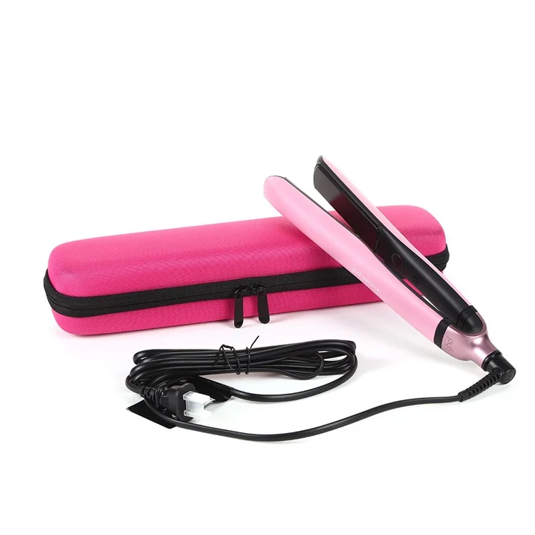 Hair Curler Hard Shell Storage Bag Multifunctional Waterproof Shockproof Straightener Organizer Case - Rose