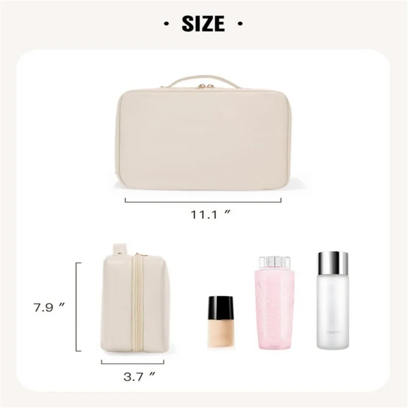 4-Layer Large Capacity Toiletry Bag with Hook Portable Travel Waterproof Makeup Organizer - Black