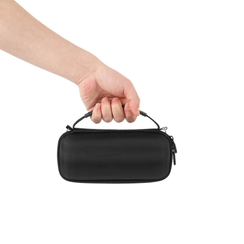 For JBL Flip 7 Speaker Case EVA Shockproof Storage Bag with Handle Strap / Shoulder Strap / Carabiner - Black
