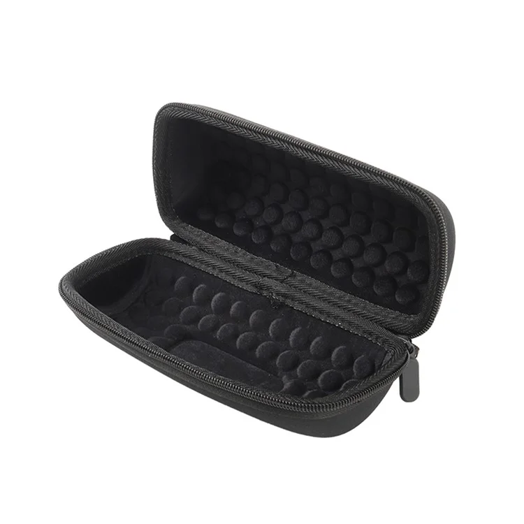 For JBL Flip 7 Speaker Case EVA Shockproof Storage Bag with Handle Strap / Shoulder Strap / Carabiner - Black