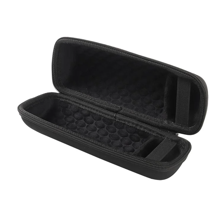 Für JBL Flip 7 / Flip 6 / Flip 5 Lautsprechertasche Stoßfeste Aufbewahrungstasche mit Karabiner und Schultergurt - Schwarz
