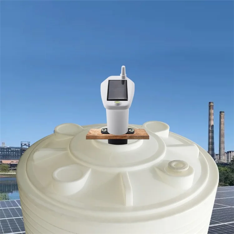 TS-FT003 Ultrasonic Liquid Level Meter for Water Tank 4.3 Inch Digital Display Solar Charging Water Level Monitor