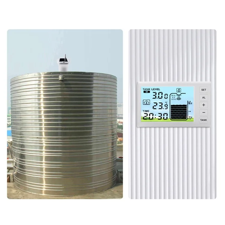 TS-FT003 Ultrasonic Liquid Level Meter for Water Tank 4.3 Inch Digital Display Solar Charging Water Level Monitor