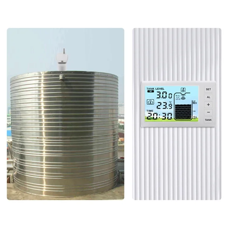 TS-FT005 Medidor de Nivel de Tanque de Agua Ultrasónico con Pantalla Digital de 4,3 Pulgadas, Alarma de Nivel Alto y Bajo con Retroiluminación