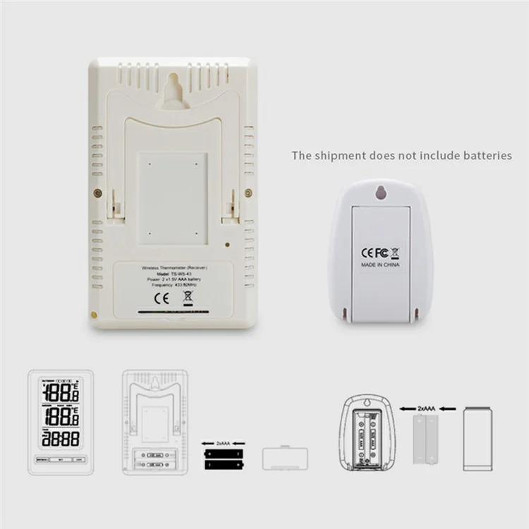 TS-WS-43 Termometro Igrometro Digitale Wireless di Alta Precisione per Interno ed Esterno per Monitoraggio di Temperatura e Umidità