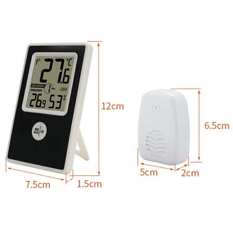 TS-WS-43 Termometro Igrometro Digitale Wireless di Alta Precisione per Interno ed Esterno per Monitoraggio di Temperatura e Umidità