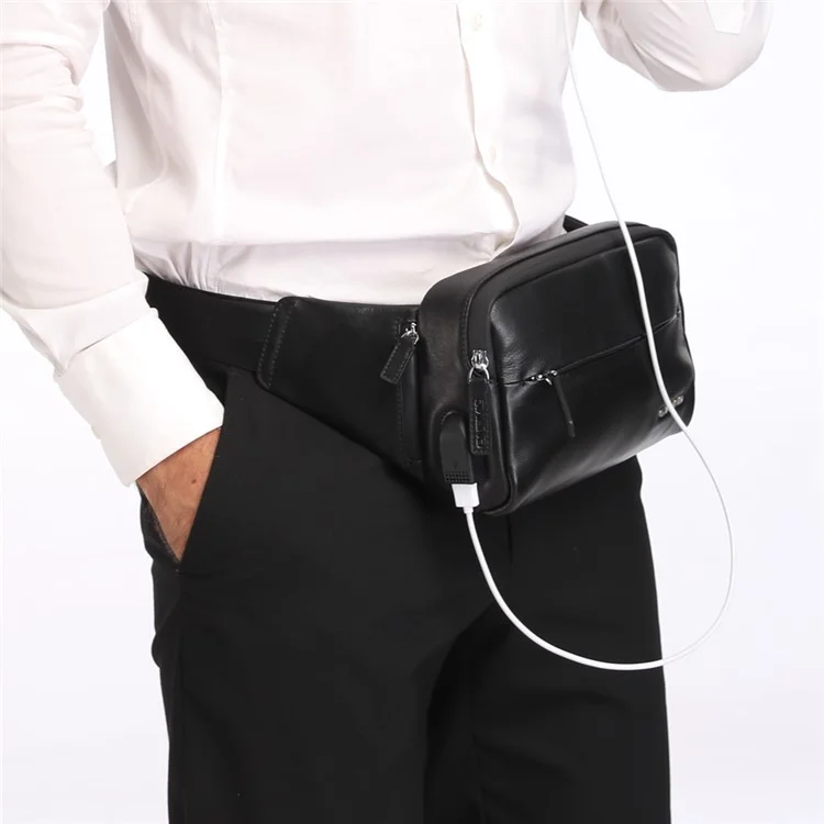 QIALINO Tactical Leather Waist Bag Multi-Functional Outdoor Tool Storage Belt Bag for Men Work
