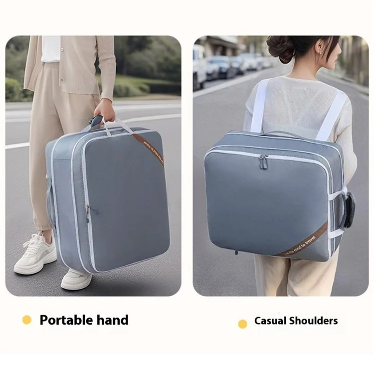 Expandable Compression Pouch for Travel Clothes Down Jacket Waterproof Storage Bag, Size S - Beige