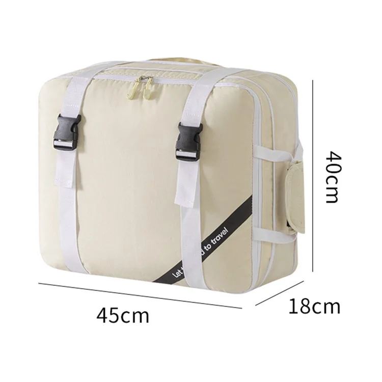 Expandable Compression Pouch for Travel Clothes Down Jacket Waterproof Storage Bag, Size S - Beige