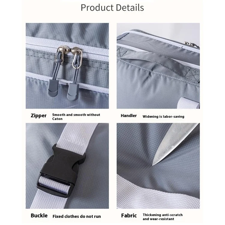 Expandable Compression Pouch for Travel Clothes Down Jacket Waterproof Storage Bag, Size S - Beige