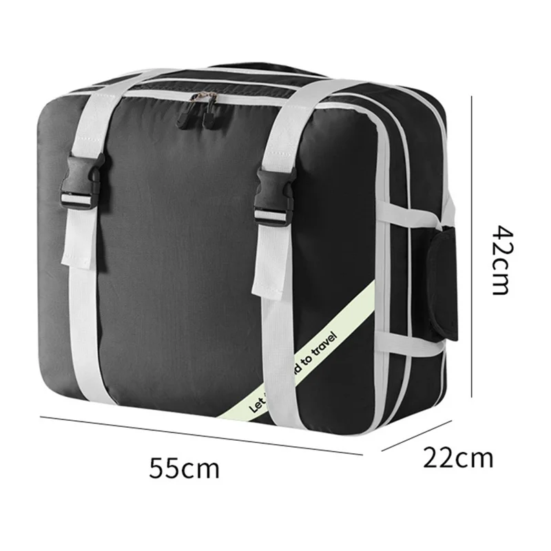 Pochette de compression extensible pour vêtements de voyage, veste en duvet, sac de rangement imperméable, Taille M - Noir
