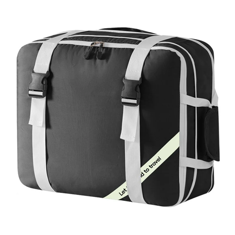 Expandable Compression Pouch for Travel Clothes Down Jacket Waterproof Storage Bag, Size L - Black