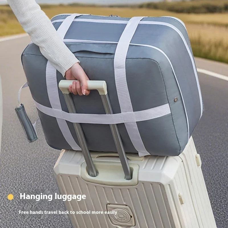 Expandable Compression Pouch for Travel Clothes Down Jacket Waterproof Storage Bag, Size L - Black